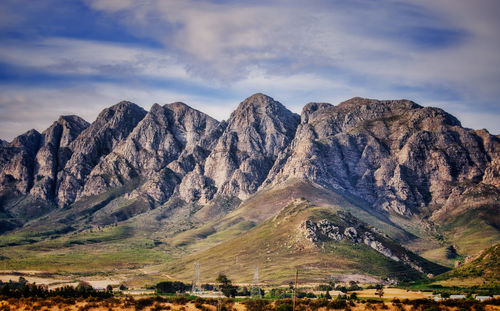 Scenic view of mountains against sky