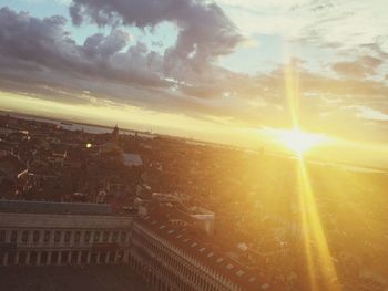 View of cityscape at sunset