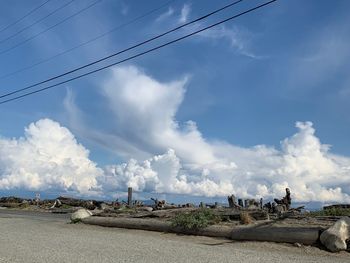 Scenic view of land against sky