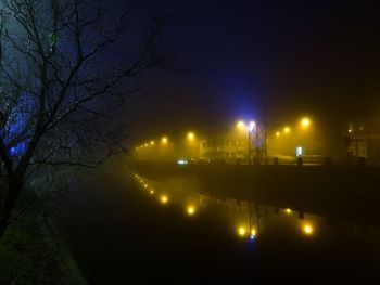 Illuminated city at night