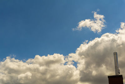 Low angle view of clouds in blue sky