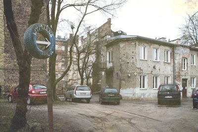 Cars on road in city