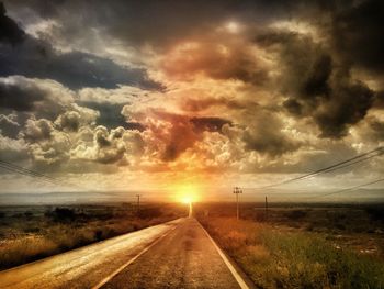 Road against sky during sunset