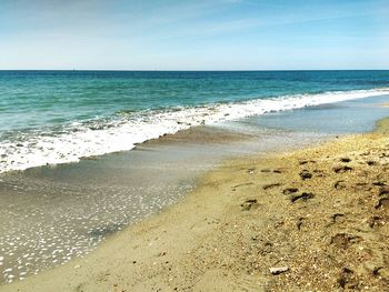 Scenic view of beach against sky