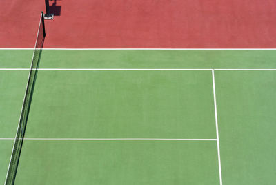 High angle view of tennis court