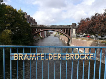 Bridge over river against sky