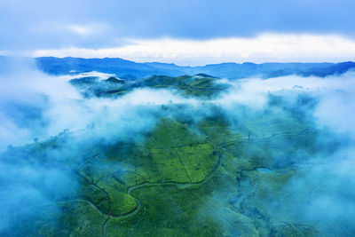 Aerial view of landscape against sky