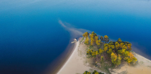 High angle view of beach