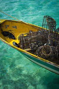 High angle view of boat in swimming pool