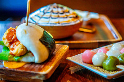 Close-up of food on table