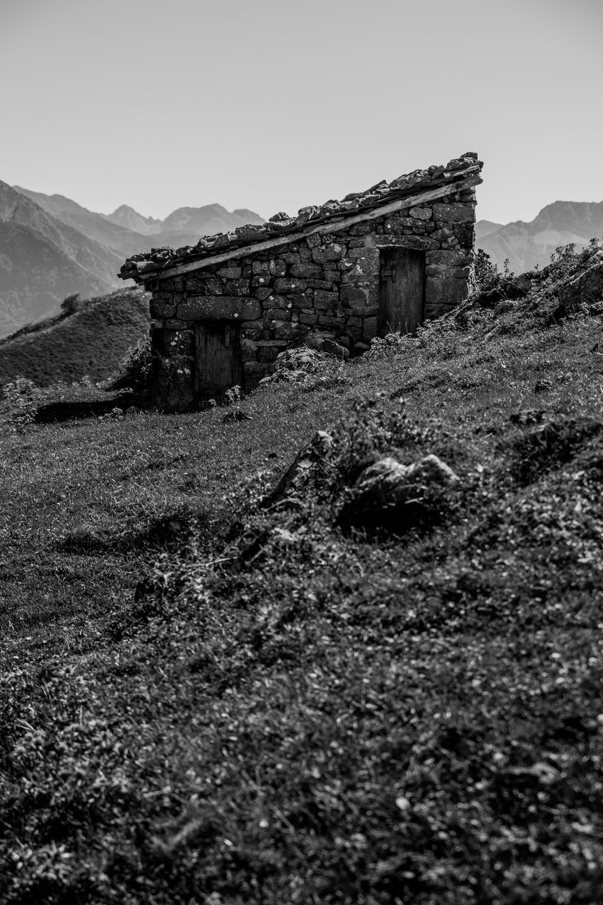 ABANDONED BUILT STRUCTURE AGAINST CLEAR SKY