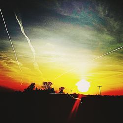 Low angle view of sky at sunset