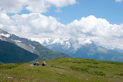 Scenic view of mountains against sky