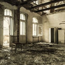 Interior of abandoned building