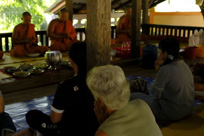 People sitting in restaurant