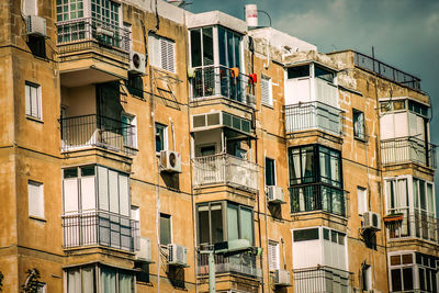 Low angle view of buildings against sky