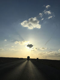 Road against sky during sunset