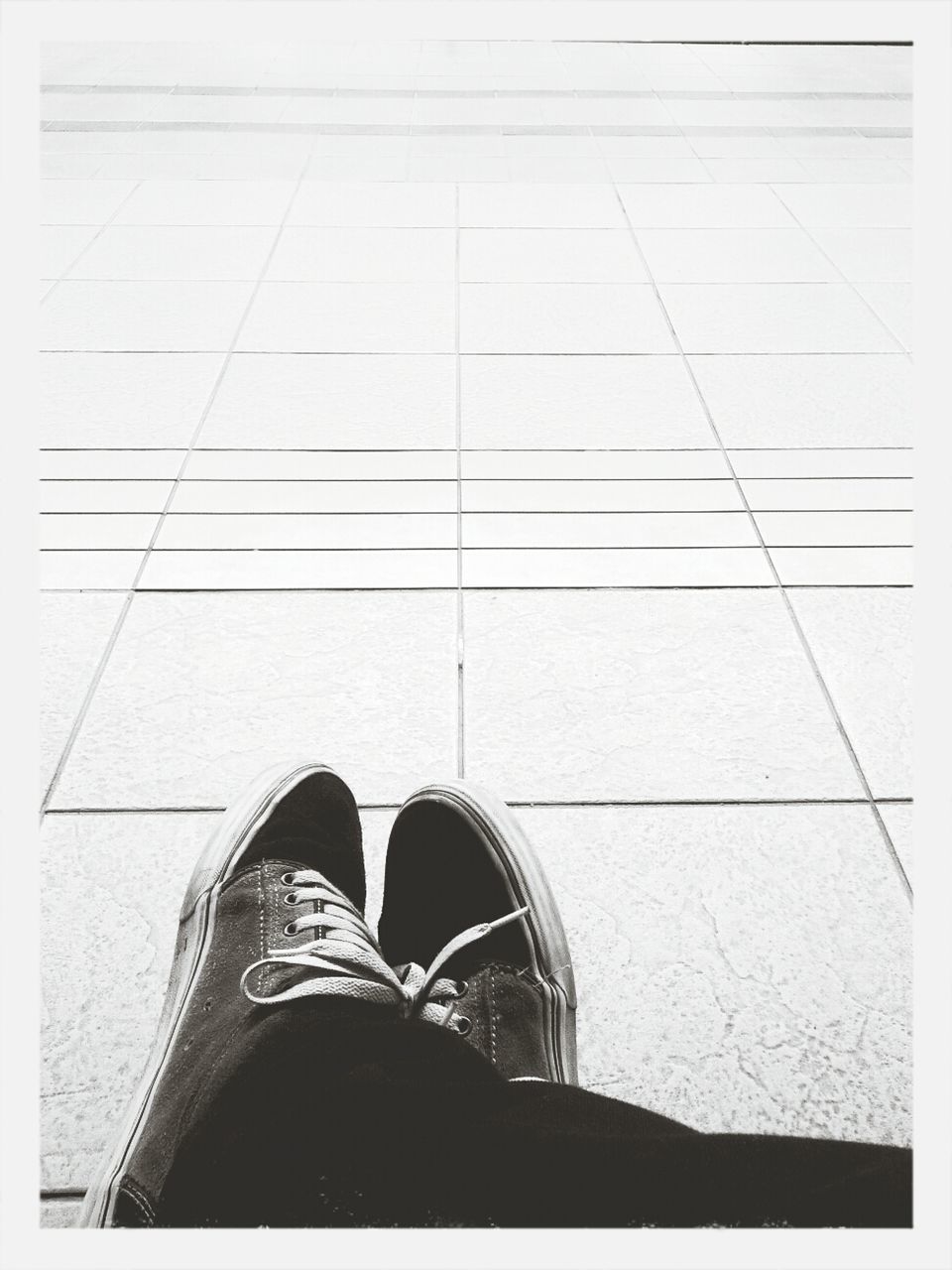 low section, person, shoe, personal perspective, lifestyles, men, standing, human foot, indoors, footwear, leisure activity, high angle view, part of, unrecognizable person, tiled floor, auto post production filter, directly above