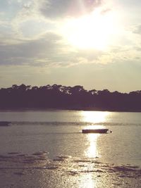 Scenic view of sunset over river