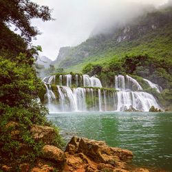 Foggy waterfall