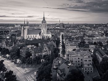 High angle view of city