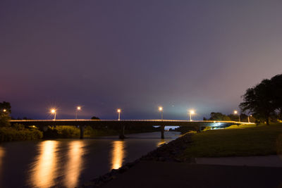 Illuminated street lights at night