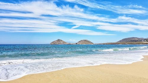 Scenic view of beach against sky