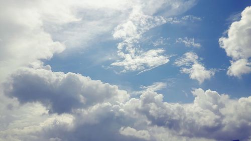 Low angle view of clouds in sky