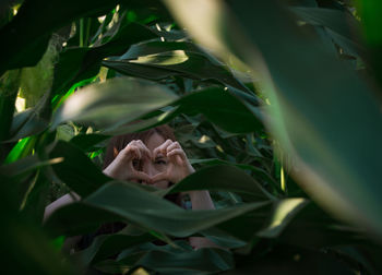 Young woman in jungle