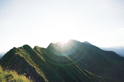 Scenic view of mountains against clear sky