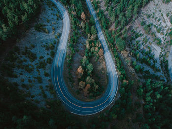 High angle view of road