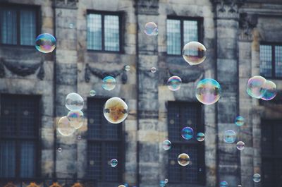 Close-up of bubbles against blurred background