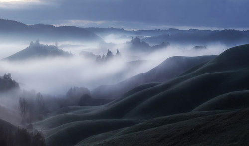 Panoramic view of mountains against sky