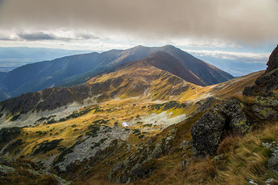 Scenic view of mountains against sky