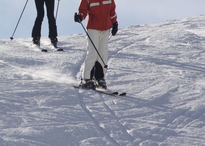 People skiing in snow