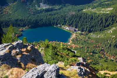 Scenic view of lake against mountain
