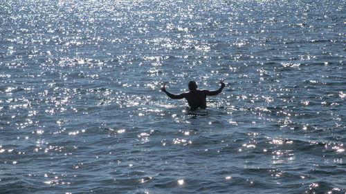 Man enjoying in sea