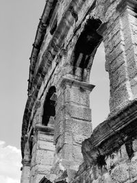 Low angle view of old ruin building