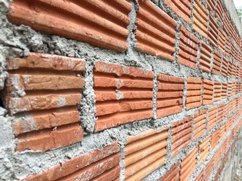 Low angle view of brick wall