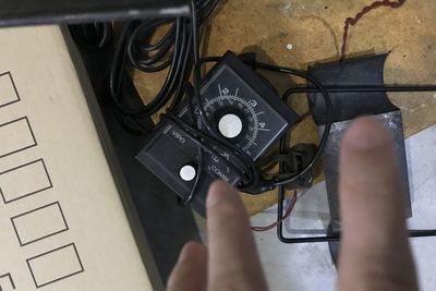 High angle view of man using mobile phone