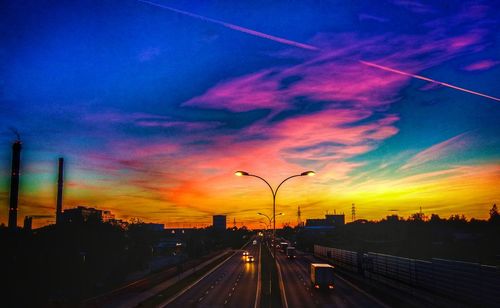 City street at sunset