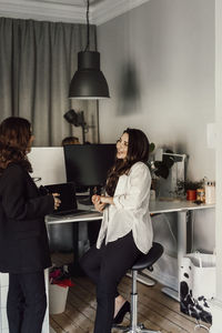 Female coworkers in office