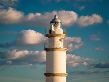 Low angle view of lighthouse against sky