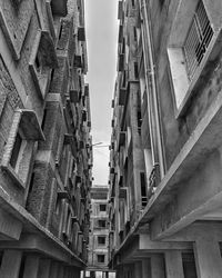 Low angle view of buildings against clear sky