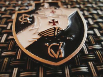 High angle view of black coffee on table