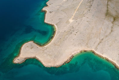 High angle view of beach