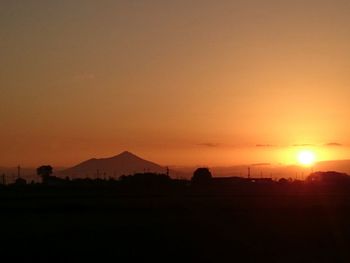Silhouette of landscape at sunset