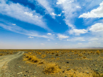 Scenic view of desert against sky