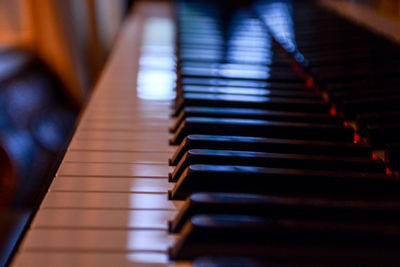 Close-up of piano keys