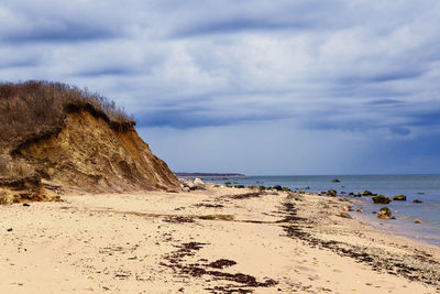 Scenic view of beach against sky